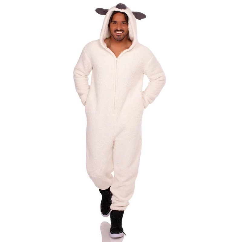 Lamb Costume for Adults, Plush Jumpsuit