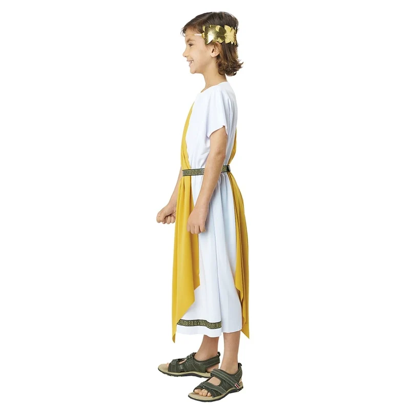 Basic Toga Costume for Kids, Gold and Black Shawls