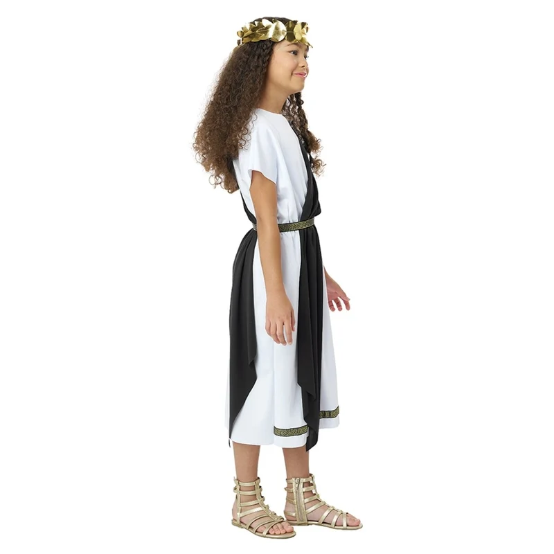 Basic Toga Costume for Kids, Gold and Black Shawls