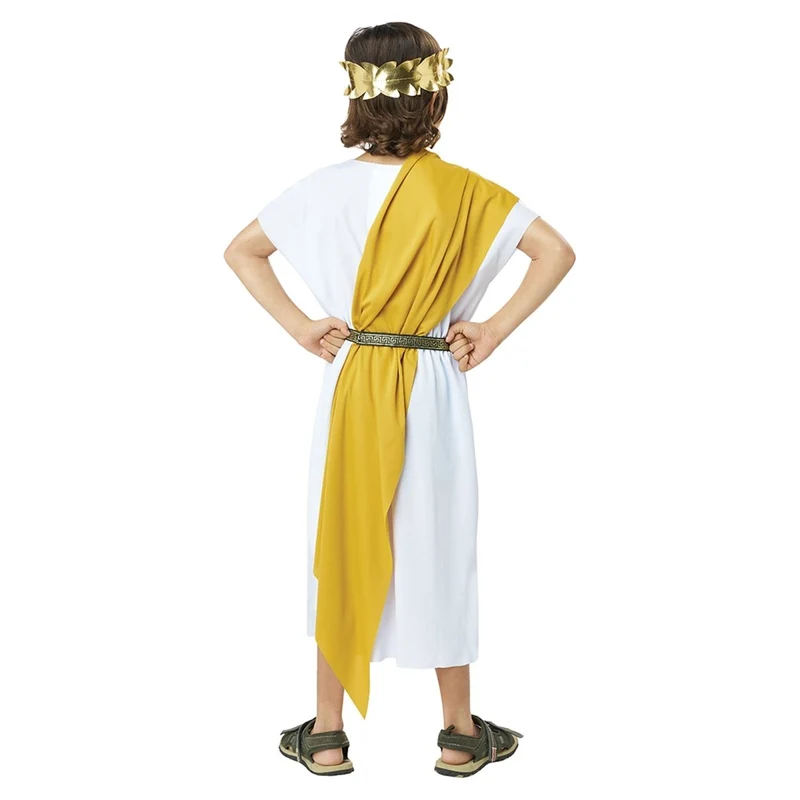 Basic Toga Costume for Kids, Gold and Black Shawls