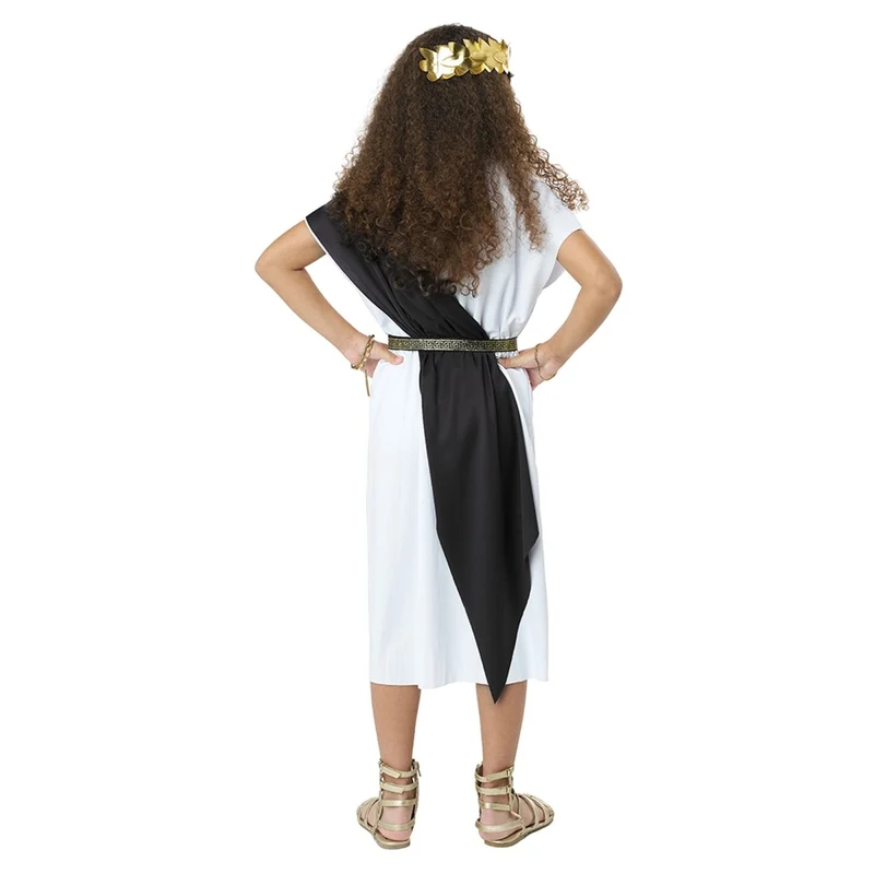 Basic Toga Costume for Kids, Gold and Black Shawls
