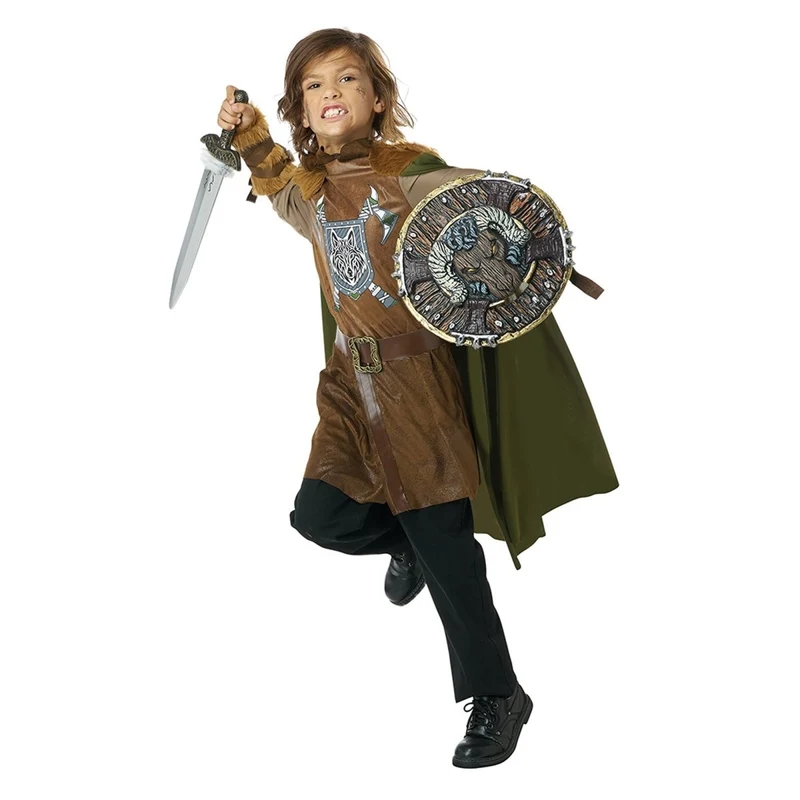 Brave Viking Costume for Kids, Tunic and Cape