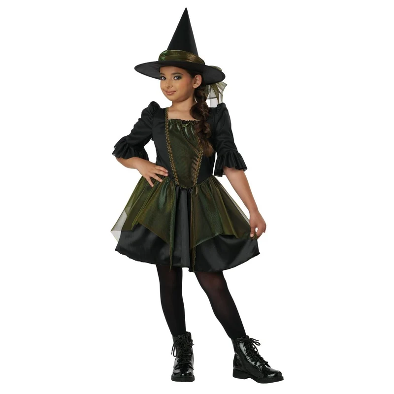 Emerald City Witch Costume for Kids, Green Dress