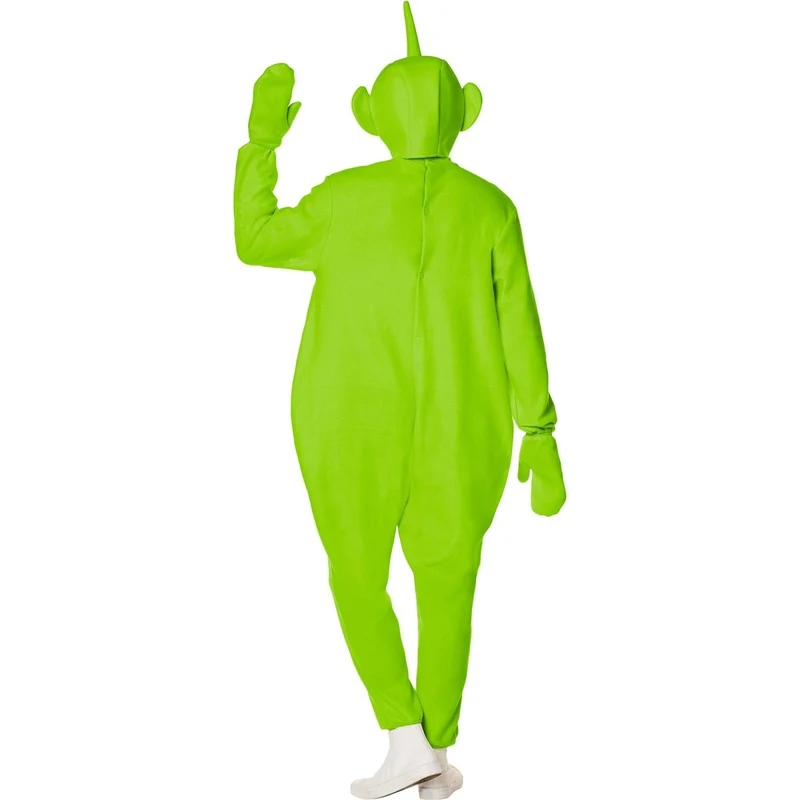 Teletubbies Dipsy Costume for Adults, Green Jumpsuit With Hood