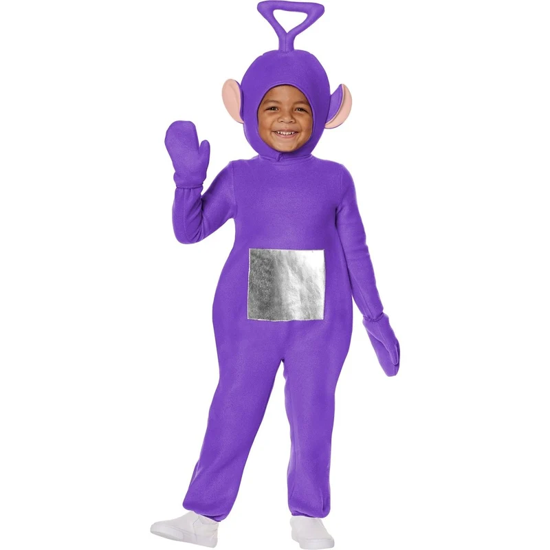 Teletubbies Tinky-Winky Costume for Toddlers, Purple Jumpsuit With Hood