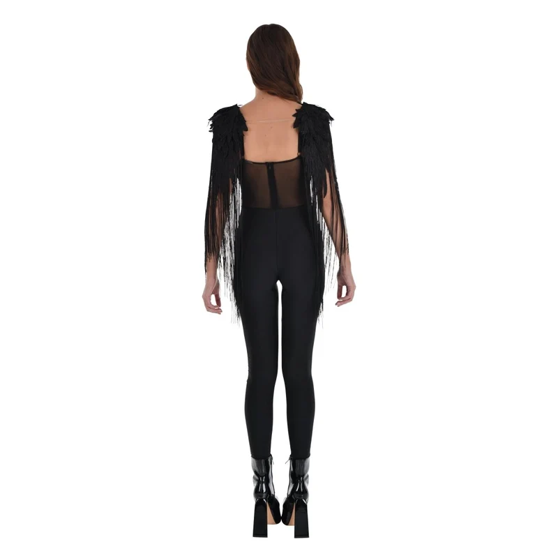 Dark Angel Costume for Adults, Catsuit with Removable Epaulets