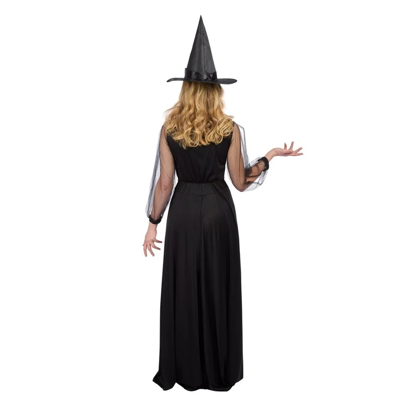 Midnight Witch Dress Costume for Adults, Black and Purple Dress