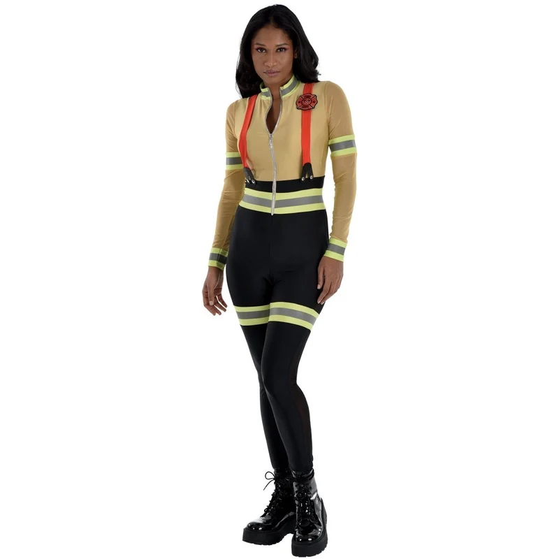 Firefighter Costume for Adults, Bodysuit and Pants