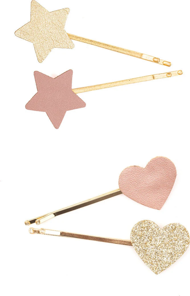 Boutique Matte Star Bobby Hairclips for Stylish Kids Hair Accessories