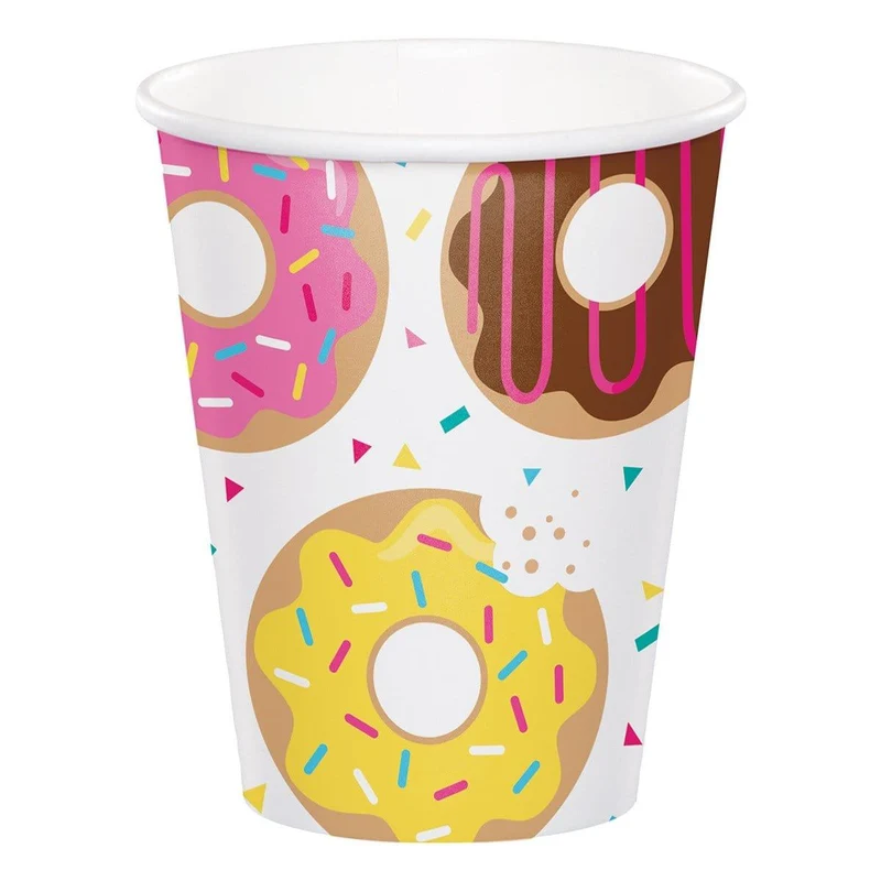 Donut Time paper cups 9 ounces, 8 per package