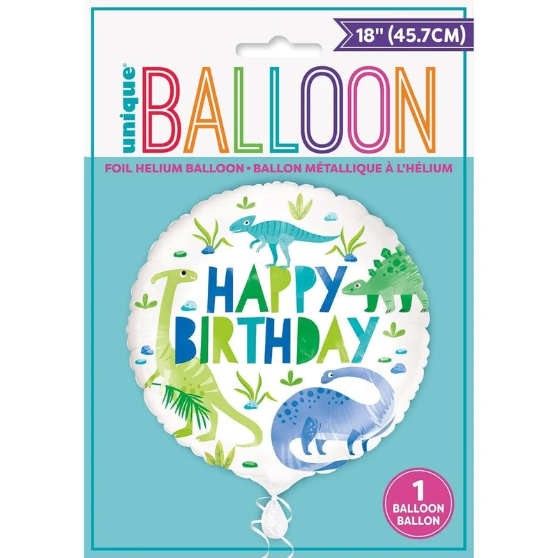 Blue & Green Dinosaur Foil Balloon, 18 Inches
