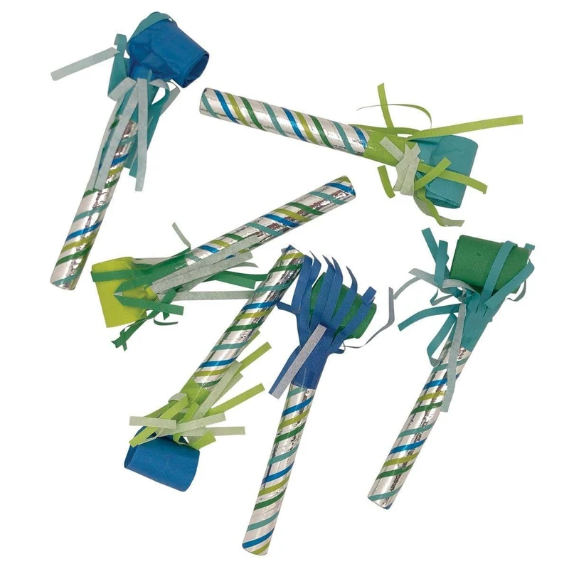 Blue & Green Dinosaur Blowouts, 6 Count