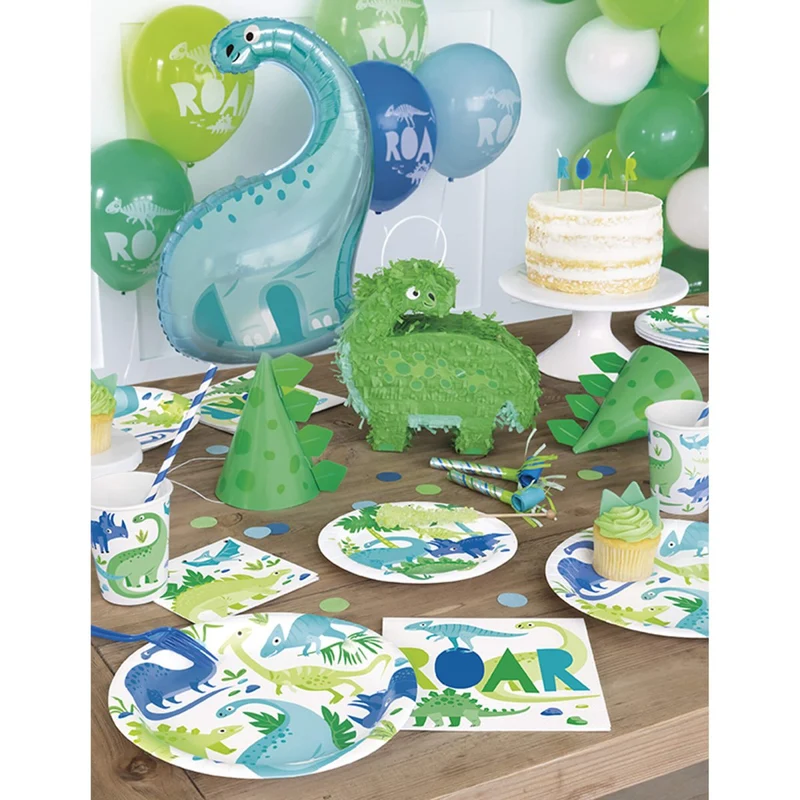Blue & Green Dinosaur Hat, 8 Count