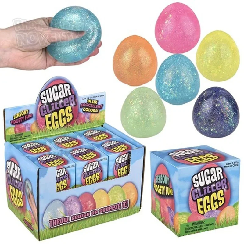Easter Squeezy Sugar Eggs, 2.5 Inches, Assortment, 1 Count