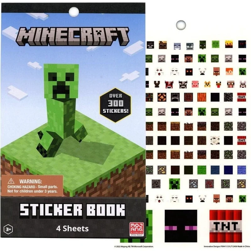 Minecraft Sticker Pad, 200 Stickers, 1 Count