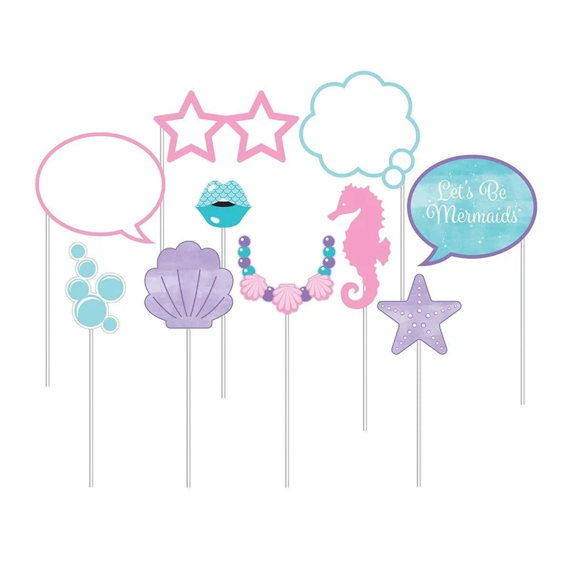Mermaid Shine photo booth props, 10 per package