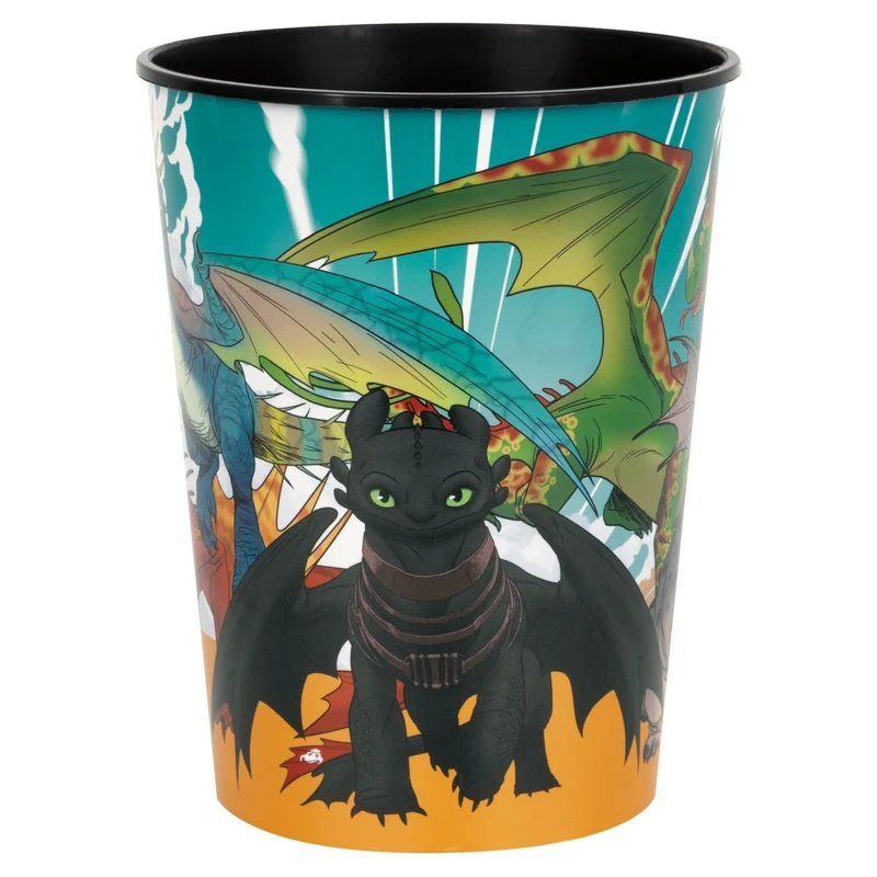 How to Train your Dragon Birthday Black Party Favour Cup, 16 Oz, 1 Count