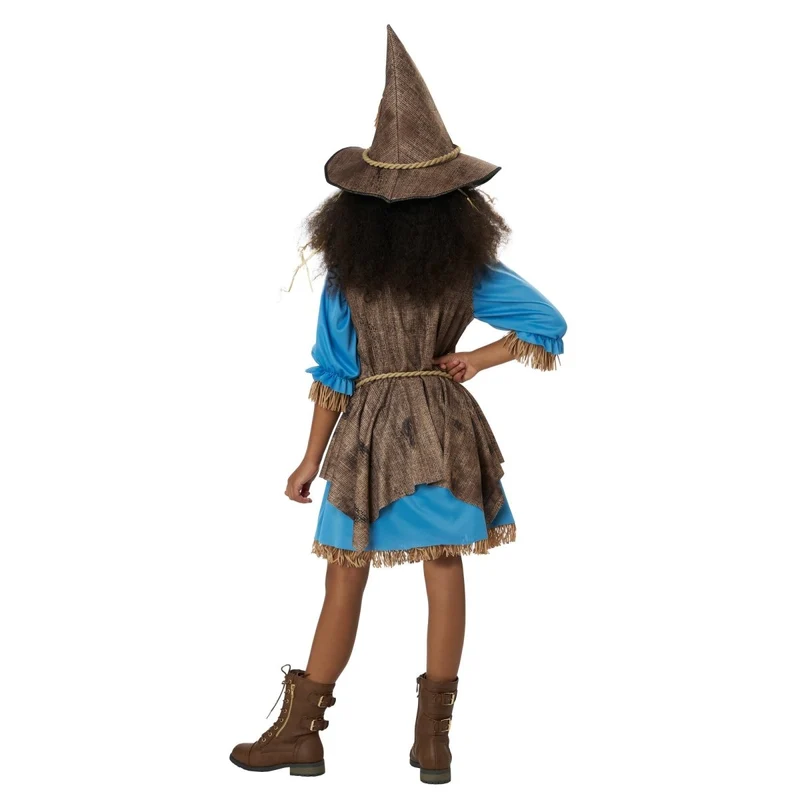 Little Miss Scarecrow Costume for Kids, Blue Dress