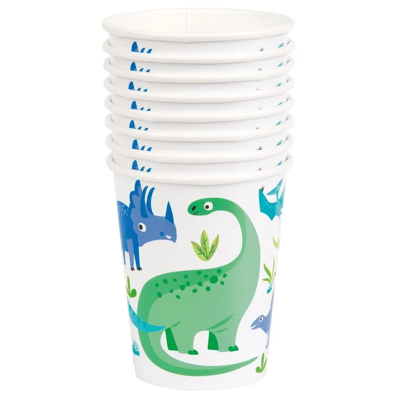 Blue & Green Dinosaur Cups, 9 oz., 8 Count
