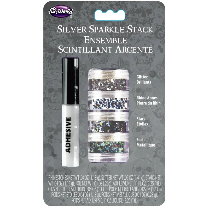 Silver Sparkle Makeup Kit, 5 Count