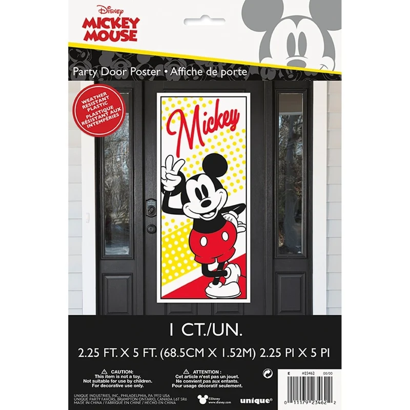 Mickey Mouse Birthday Door Poster, Disney, 27 x 60 Inches, 1 Count