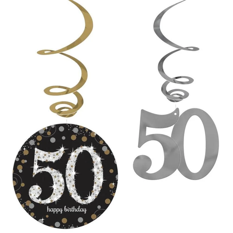 50th Sparkling Celeb - Foil Swirls 12/pkg.