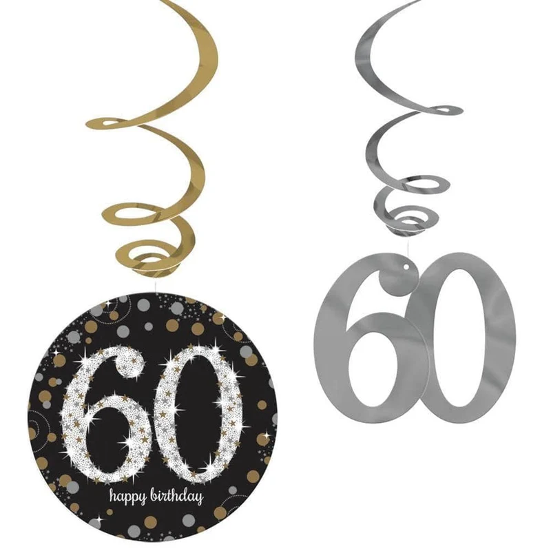 60th Sparkling Celeb - Foil Swirls 12/pkg.