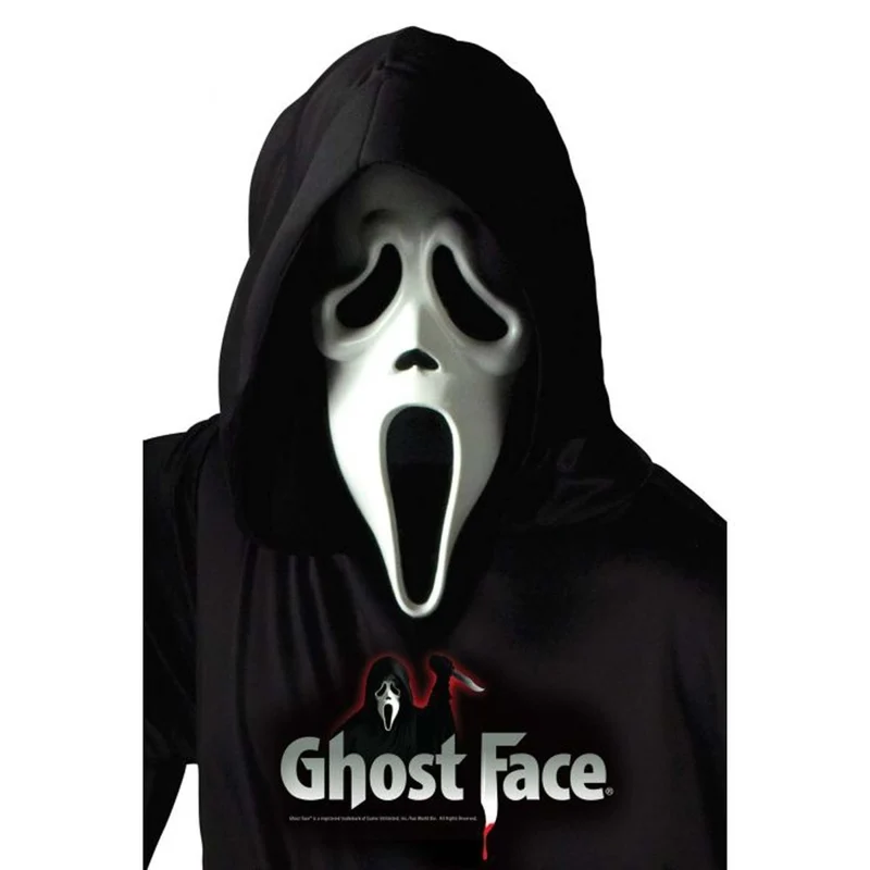 Scream Ghost Face Mask With Shroud for Adults
