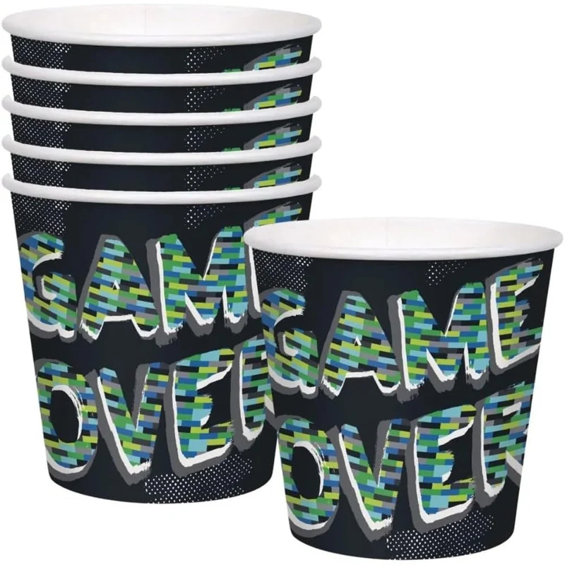Gamer Birthday Snack Buckets, 6 Count