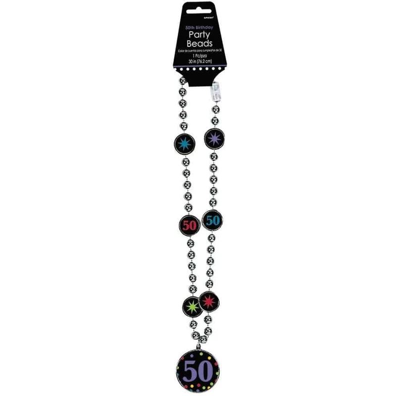 50th - Bead Necklace 17 in.