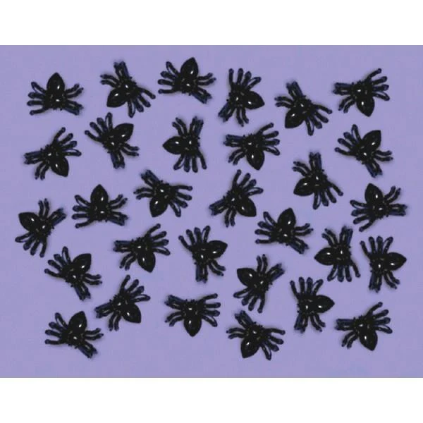Mini plastic spiders, 50 per package