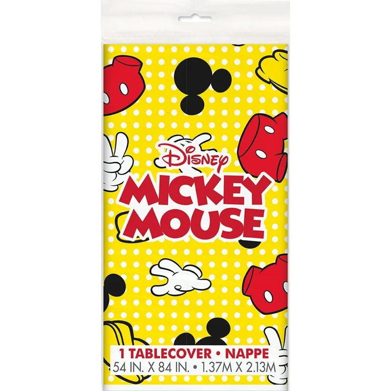 Mickey Mouse Birthday Rectangular Plastic Table Cover, Disney, 54 x 84 Inches, 1 Count