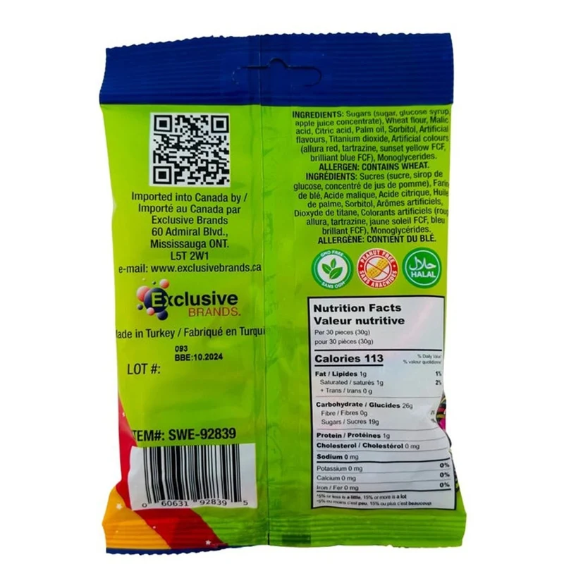 Tajubo Sour Strings, Rainbow, 1 Count