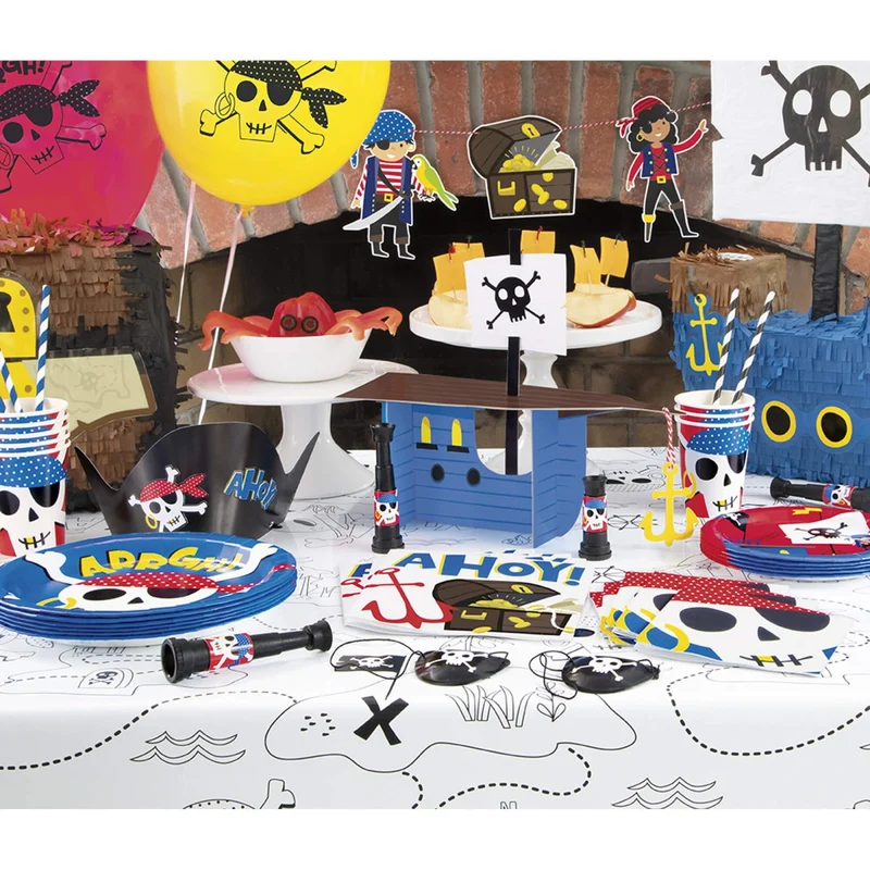 Ahoy Pirate Dessert Plates, 7 inches, 8 Count