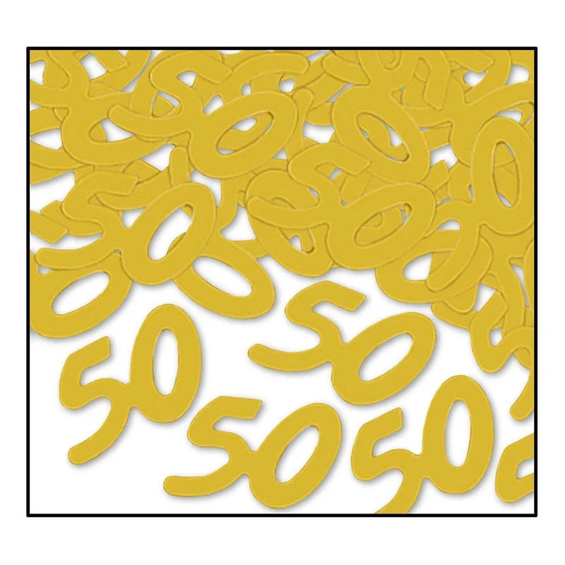 Fanci-fetti Confetti Gold - 50th Birthday Â½ Oz.
