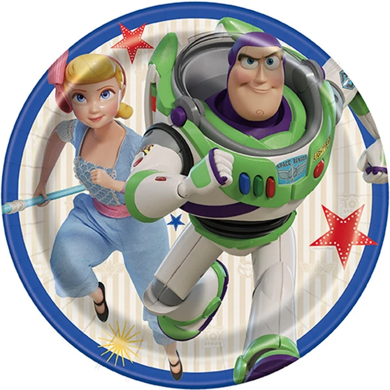 Toy Story Birthday Small Round Dessert Paper Plates, Disney, 7 Inches, 8 Count