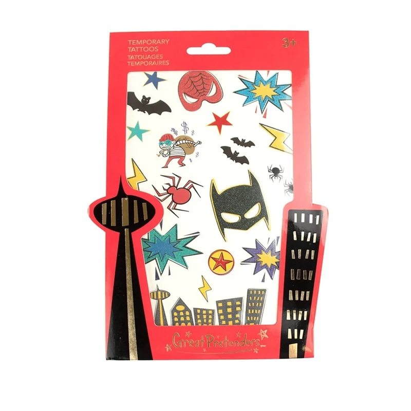 Superhero Temporary Tattoos, 18 Count