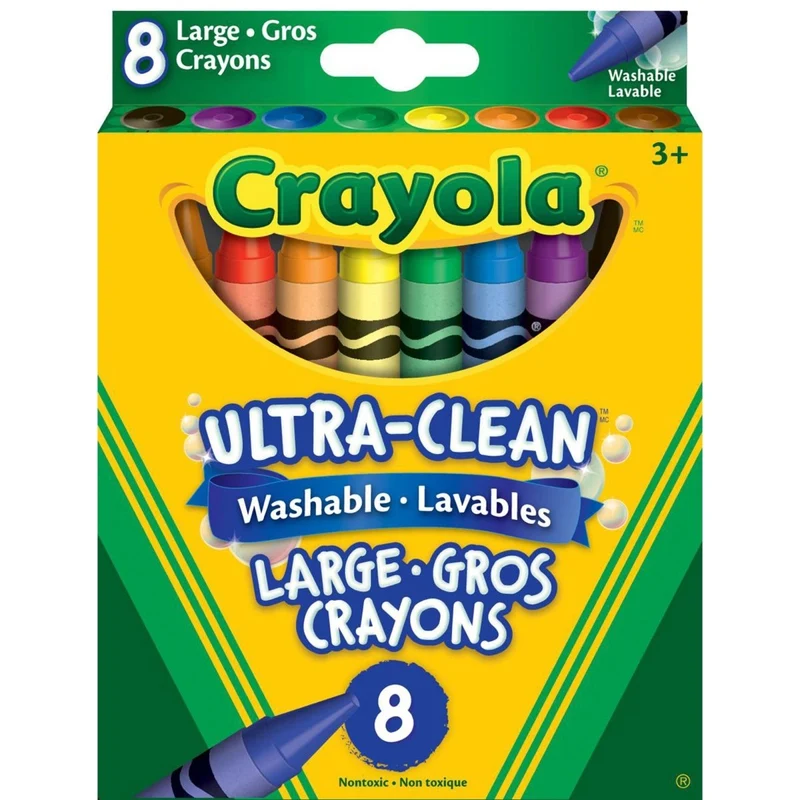Crayola Washable Wax Crayon, 8 count