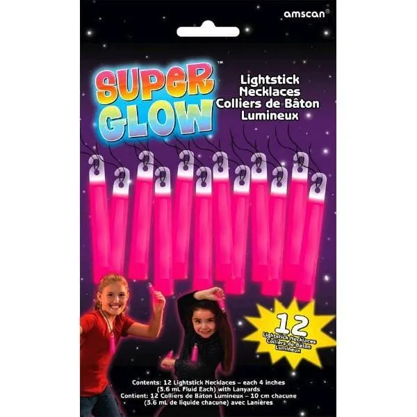 Light Stick Necklaces - Pink 4 In. 12/pkg.
