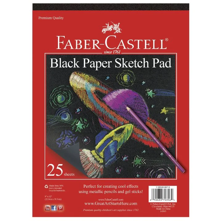 Black Paper Pad 9x12