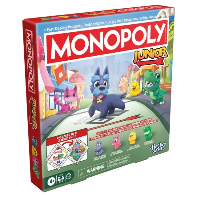 Hasbro Monopoly Junior 2-in-1 Refresh Kids Board Game Square Size