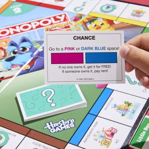 Hasbro Monopoly Junior 2-in-1 Refresh Kids Board Game Square Size