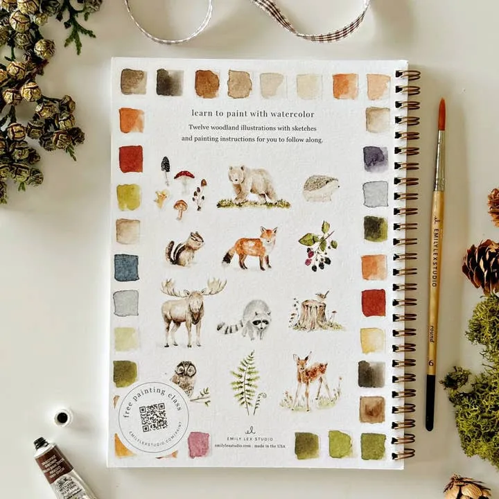 Woodland Watercolor Workbook by Emily Lex Studio for All Ages