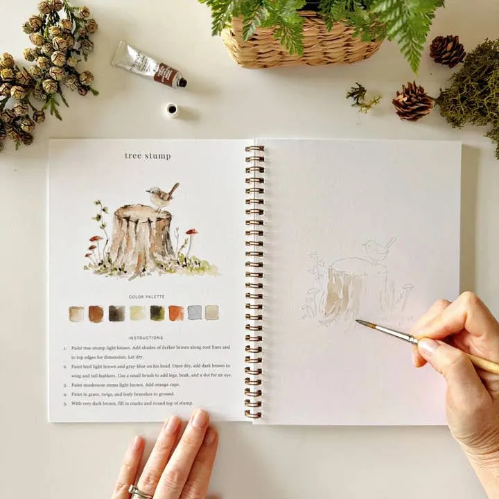 Woodland Watercolor Workbook by Emily Lex Studio for All Ages