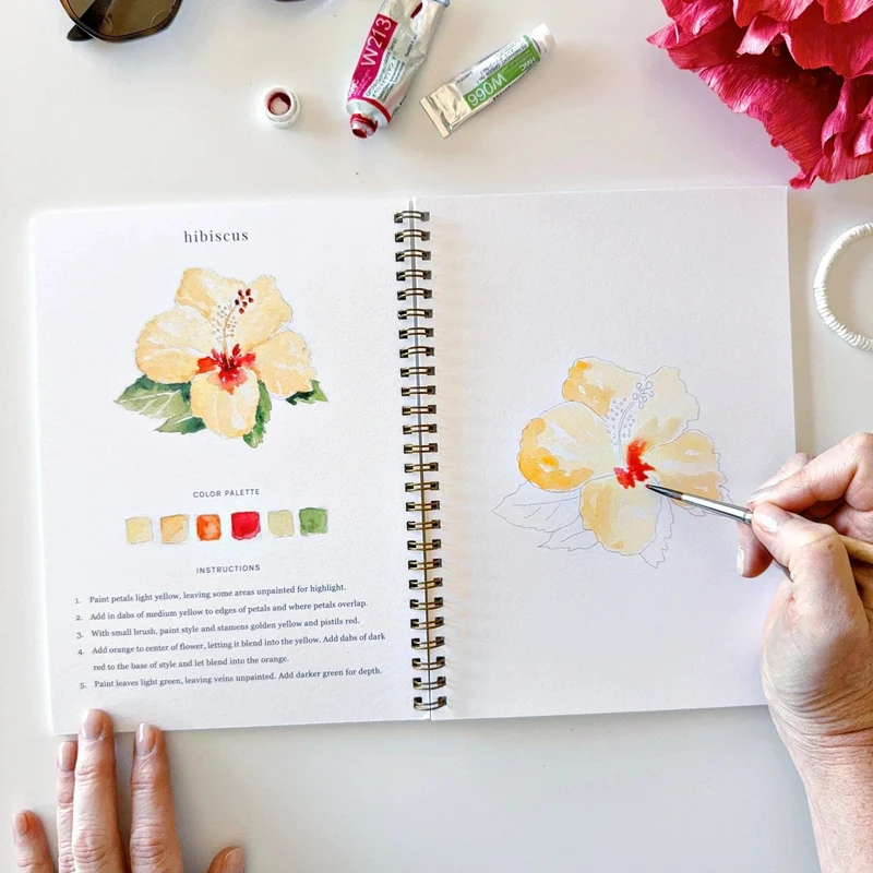 Tropical Watercolor Workbook for Kids and Adults by Emily Lex