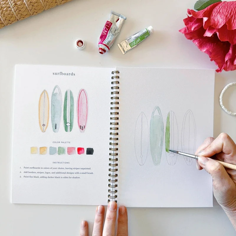 Tropical Watercolor Workbook for Kids and Adults by Emily Lex