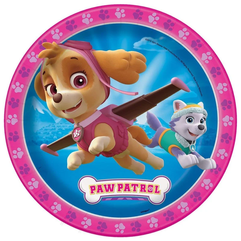Paw Patrol Girl Dinner Plates 9 inches, 8 per package