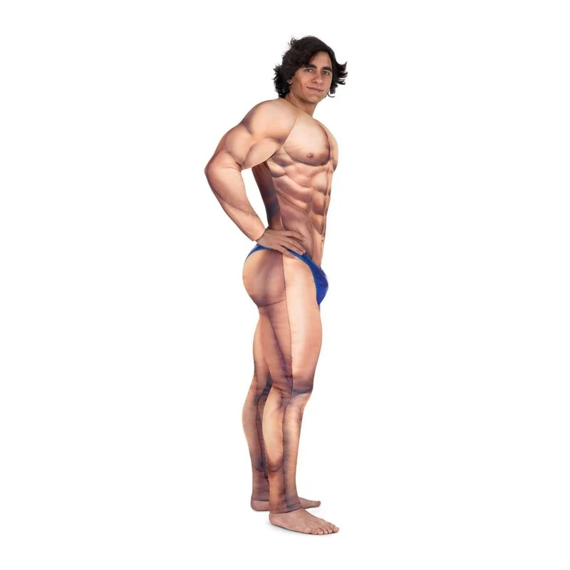 Men Bodybuilder Costume for Adults, Jumpsuit with Padding
