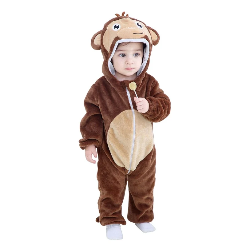 Little Monkey Costume for Babies and Toddlers, Jumpsuit with Hood