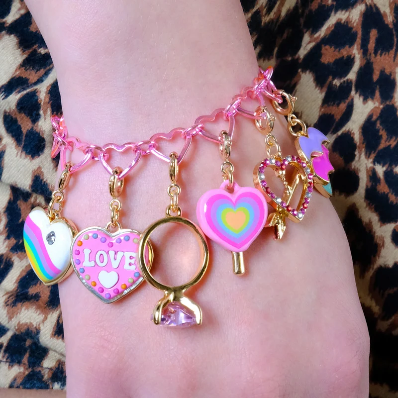 CHARM IT! Pink Heart Chain Bracelet for Custom Charms